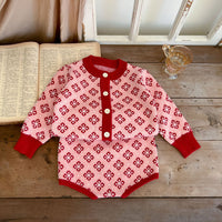 Load image into Gallery viewer, 2 Pieces Set Baby Girls Checked Crochet Cardigan Knitwear And Shorts Wholesale 220929844
