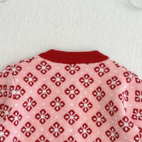 Load image into Gallery viewer, 2 Pieces Set Baby Girls Checked Crochet Cardigan Knitwear And Shorts Wholesale 220929844
