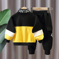 Load image into Gallery viewer, 2 Pieces Set Baby Kid Unisex Letters Color-blocking Hoodies Swearshirts And Pants Wholesale 22092989
