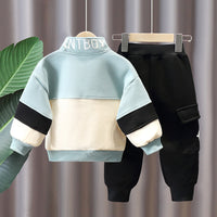 Load image into Gallery viewer, 2 Pieces Set Baby Kid Unisex Letters Color-blocking Hoodies Swearshirts And Pants Wholesale 22092989
