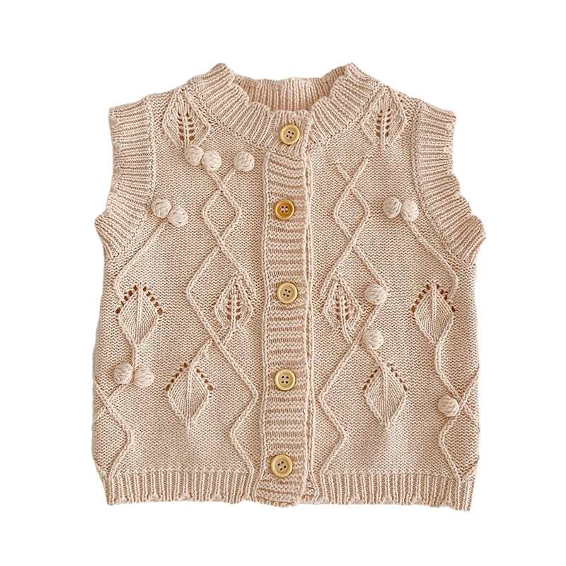 Baby Girls Solid Color Crochet Vests Waistcoats Wholesale 220929905