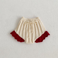 Load image into Gallery viewer, 2 Pieces Set Baby Girls Embroidered Knitwear Sweaters And Solid Color Shorts Wholesale 220929909
