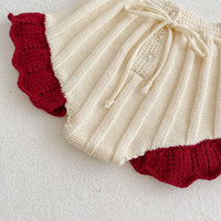 Load image into Gallery viewer, 2 Pieces Set Baby Girls Embroidered Knitwear Sweaters And Solid Color Shorts Wholesale 220929909
