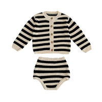 Load image into Gallery viewer, 2 Pieces Set Baby Unisex Striped Cardigan Knitwear And Shorts Wholesale 220929911
