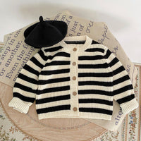 Load image into Gallery viewer, 2 Pieces Set Baby Unisex Striped Cardigan Knitwear And Shorts Wholesale 220929911
