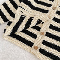 Load image into Gallery viewer, 2 Pieces Set Baby Unisex Striped Cardigan Knitwear And Shorts Wholesale 220929911
