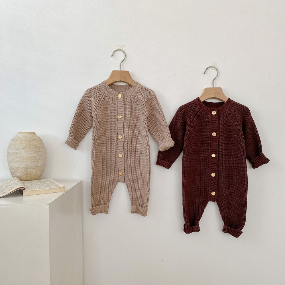 Baby Unisex Solid Color Crochet Jumpsuits Wholesale 220929941