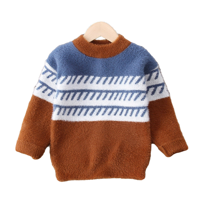 Kid Unisex Color-blocking Crochet Sweaters Wholesale 220929946