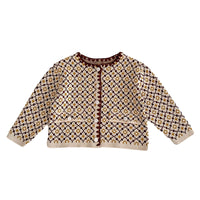 Load image into Gallery viewer, Baby Kid Girls Checked Crochet Cardigan Shorts Wholesale 220929961
