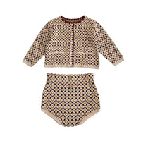 Load image into Gallery viewer, Baby Kid Girls Checked Crochet Cardigan Shorts Wholesale 220929961
