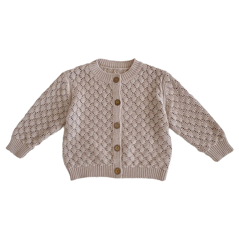 Baby Unisex Solid Color Crochet Cardigan Wholesale 220929962