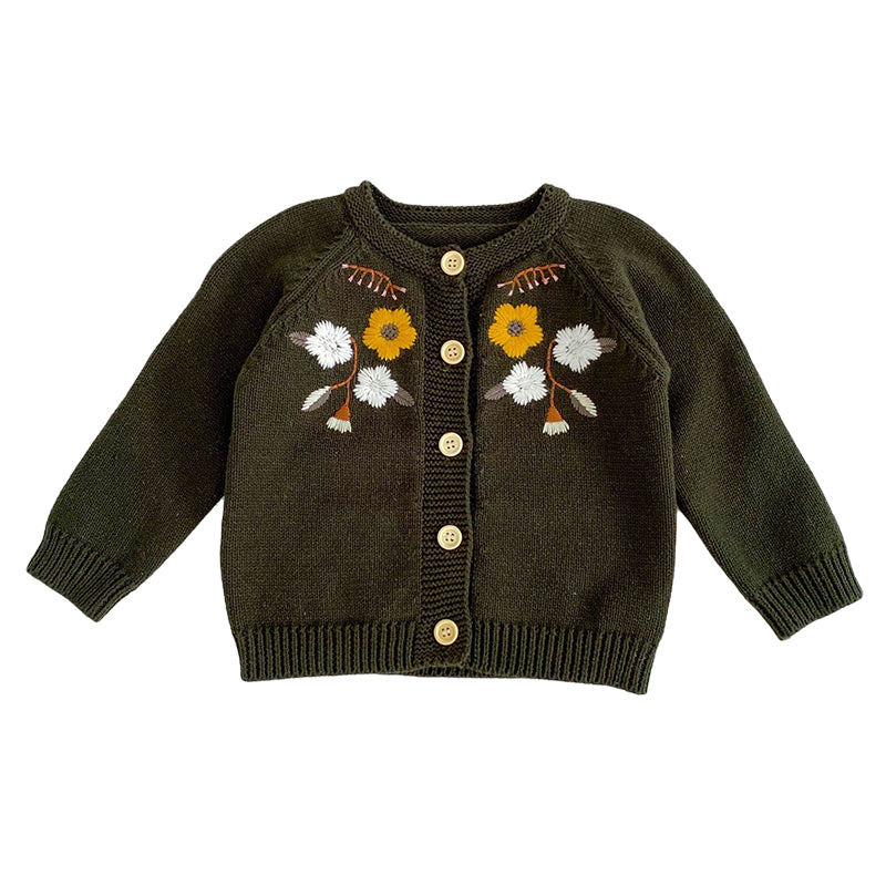 Baby Unisex Flower Embroidered Cardigan Accessories Hats Wholesale 220929963