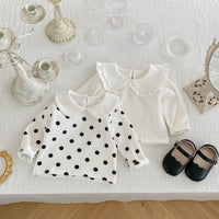 Load image into Gallery viewer, Baby Girls Solid Color Polka dots Print Tops Wholesale 220929967
