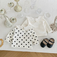 Load image into Gallery viewer, Baby Girls Solid Color Polka dots Print Tops Wholesale 220929967
