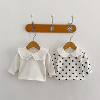 Load image into Gallery viewer, Baby Girls Solid Color Polka dots Print Tops Wholesale 220929967
