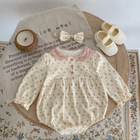 Load image into Gallery viewer, Baby Girls Flower Lace Print Rompers Wholesale 220929970
