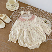 Load image into Gallery viewer, Baby Girls Flower Lace Print Rompers Wholesale 220929970
