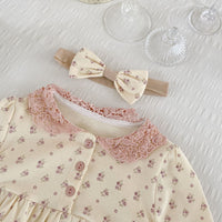 Load image into Gallery viewer, Baby Girls Flower Lace Print Rompers Wholesale 220929970

