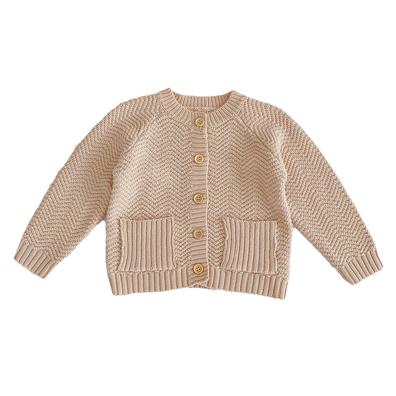 Baby Girls Solid Color Cardigan Knitwear Wholesale 220929993