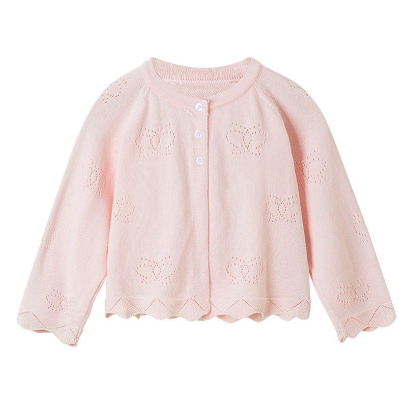 Baby Kid Girls Solid Color Butterfly Cardigan Wholesale 221010139