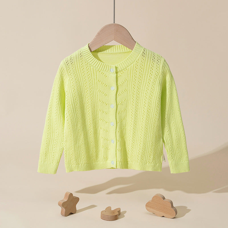 Baby Kid Girls Solid Color Cardigan Wholesale 221010140