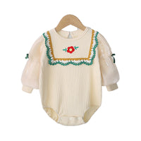 Load image into Gallery viewer, Baby Girls Color-blocking Embroidered Rompers Wholesale 221010141
