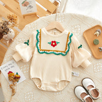 Load image into Gallery viewer, Baby Girls Color-blocking Embroidered Rompers Wholesale 221010141
