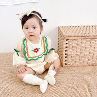 Load image into Gallery viewer, Baby Girls Color-blocking Embroidered Rompers Wholesale 221010141
