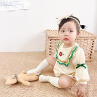 Load image into Gallery viewer, Baby Girls Color-blocking Embroidered Rompers Wholesale 221010141
