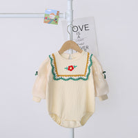 Load image into Gallery viewer, Baby Girls Color-blocking Embroidered Rompers Wholesale 221010141
