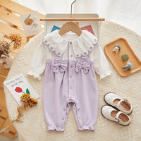 Load image into Gallery viewer, Baby Girls Flower Bow Embroidered Jumpsuits Wholesale 221010145
