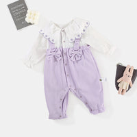 Load image into Gallery viewer, Baby Girls Flower Bow Embroidered Jumpsuits Wholesale 221010145
