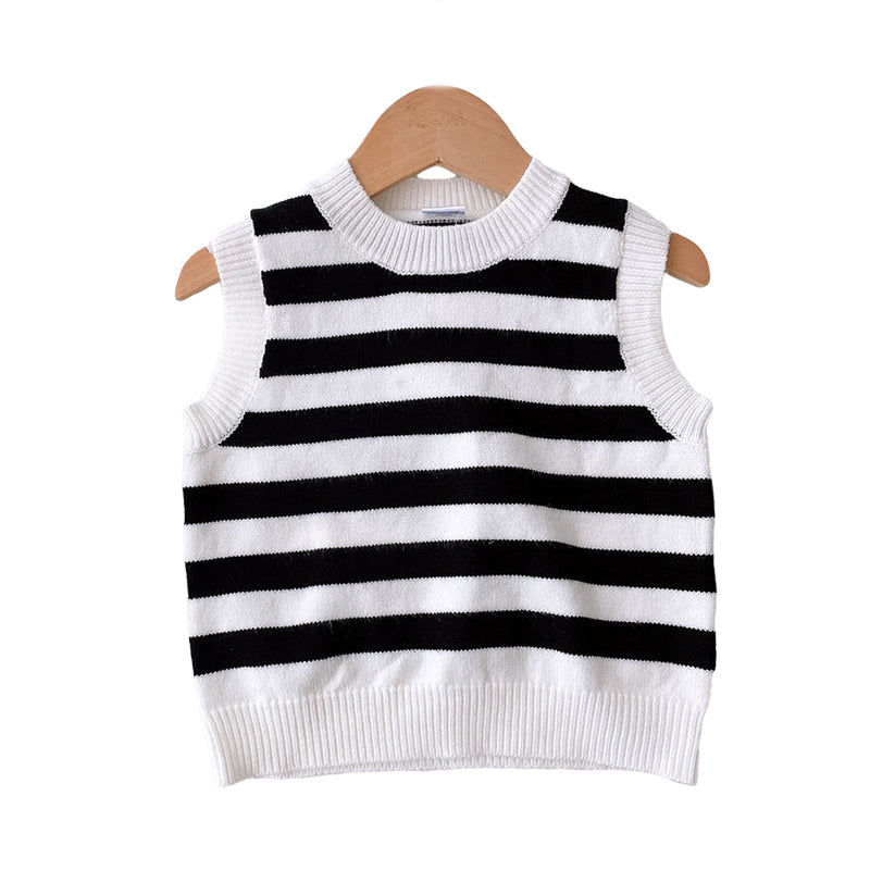 Baby Kid Unisex Striped Vests Waistcoats Knitwear Wholesale 221010149