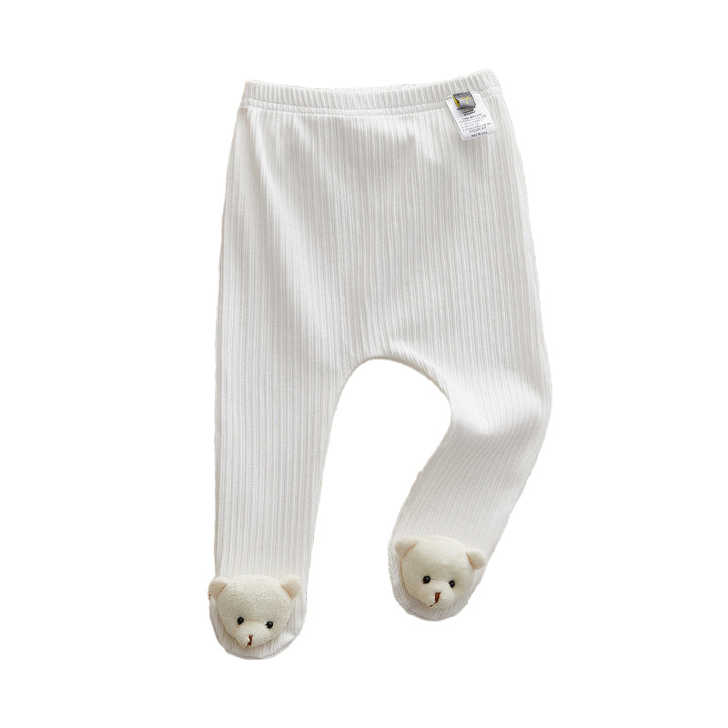 Baby Unisex Solid Color Animals Muslin&Ribbed Pants Leggings Wholesale 221010170