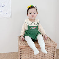 Load image into Gallery viewer, Baby Unisex Color-blocking Flower Embroidered Rompers Wholesale 221010180
