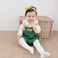Load image into Gallery viewer, Baby Unisex Color-blocking Flower Embroidered Rompers Wholesale 221010180
