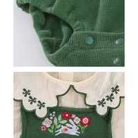 Load image into Gallery viewer, Baby Unisex Color-blocking Flower Embroidered Rompers Wholesale 221010180
