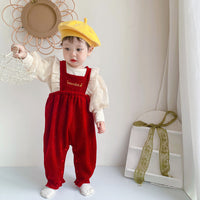 Load image into Gallery viewer, 2 Pieces Set Baby Girls Solid Color Tops And Jumpsuits Wholesale 221010201
