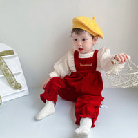 Load image into Gallery viewer, 2 Pieces Set Baby Girls Solid Color Tops And Jumpsuits Wholesale 221010201
