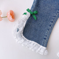 Load image into Gallery viewer, Baby Kid Girls Bow Lace Jeans Wholesale 221010250

