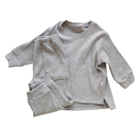 Load image into Gallery viewer, 2 Pieces Set Baby Kid Unisex Solid Color Tops And Pants Wholesale 221010255
