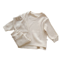 Load image into Gallery viewer, 2 Pieces Set Baby Kid Unisex Solid Color Tops And Pants Wholesale 221010255
