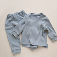 Load image into Gallery viewer, 2 Pieces Set Baby Kid Unisex Solid Color Tops And Pants Wholesale 221010255
