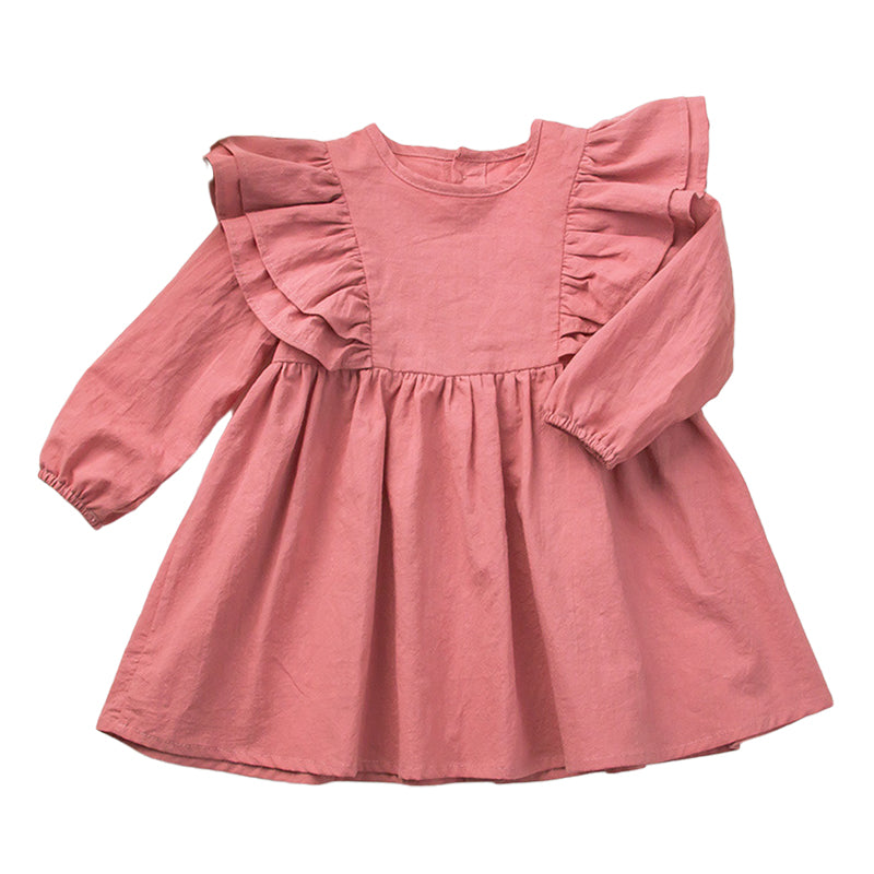 Baby Kid Girls Solid Color Dresses Wholesale 221010278