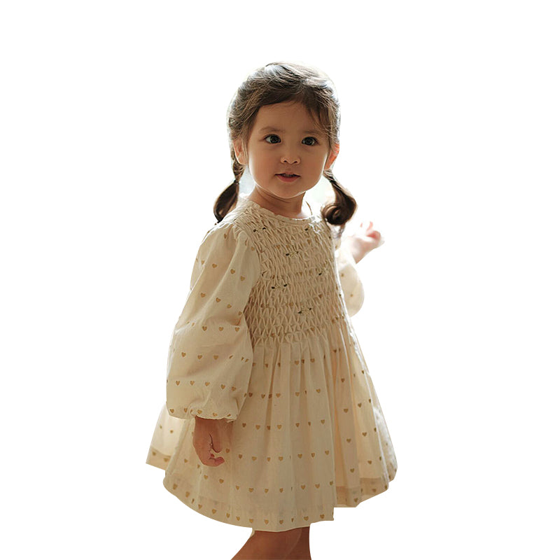 Baby Kid Girls Love heart Print Dresses Wholesale 221010281