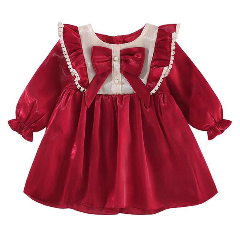 Baby Girls Bow Dresses Wholesale 221010294