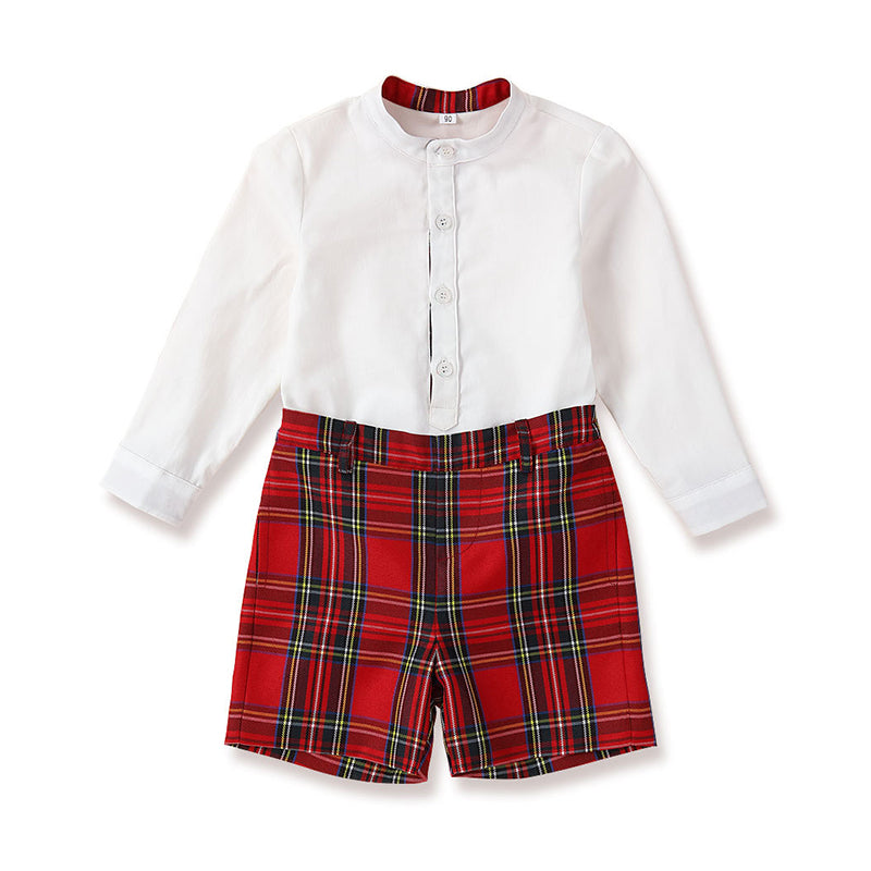 Baby Kid Boys Checked Shorts Wholesale 221010297