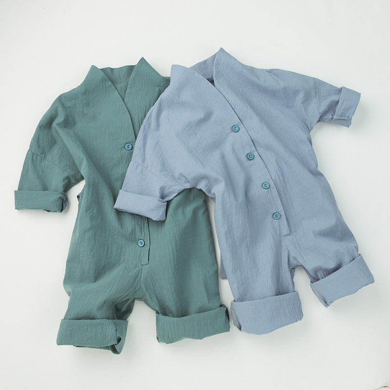 Baby Kid Unisex Solid Color Jumpsuits Wholesale 221010299