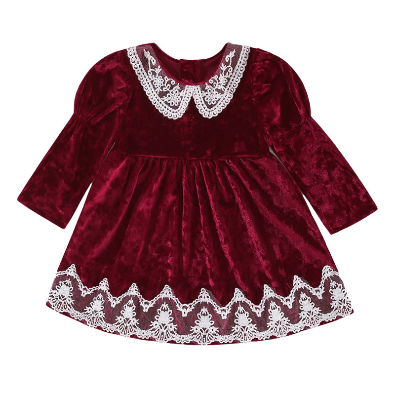 Baby Girls Lace Embroidered Dresses Wholesale 221010318