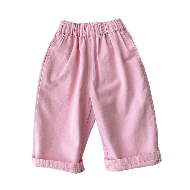 Baby Kid Girls Solid Color Pants Wholesale 221010322